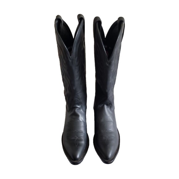 Nocona Women's Black Deertan Leather Western Cowboy Boots Pointed Toe Size 7.5B - Picture 4 of 11